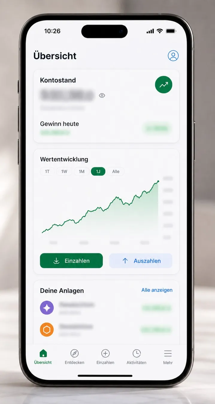 Die Handelsplattform auf dem Smartphone